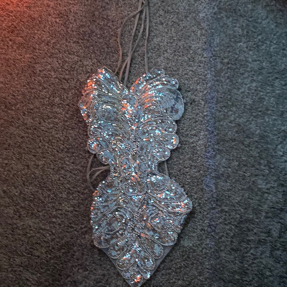 Glitter sequin front wrap top